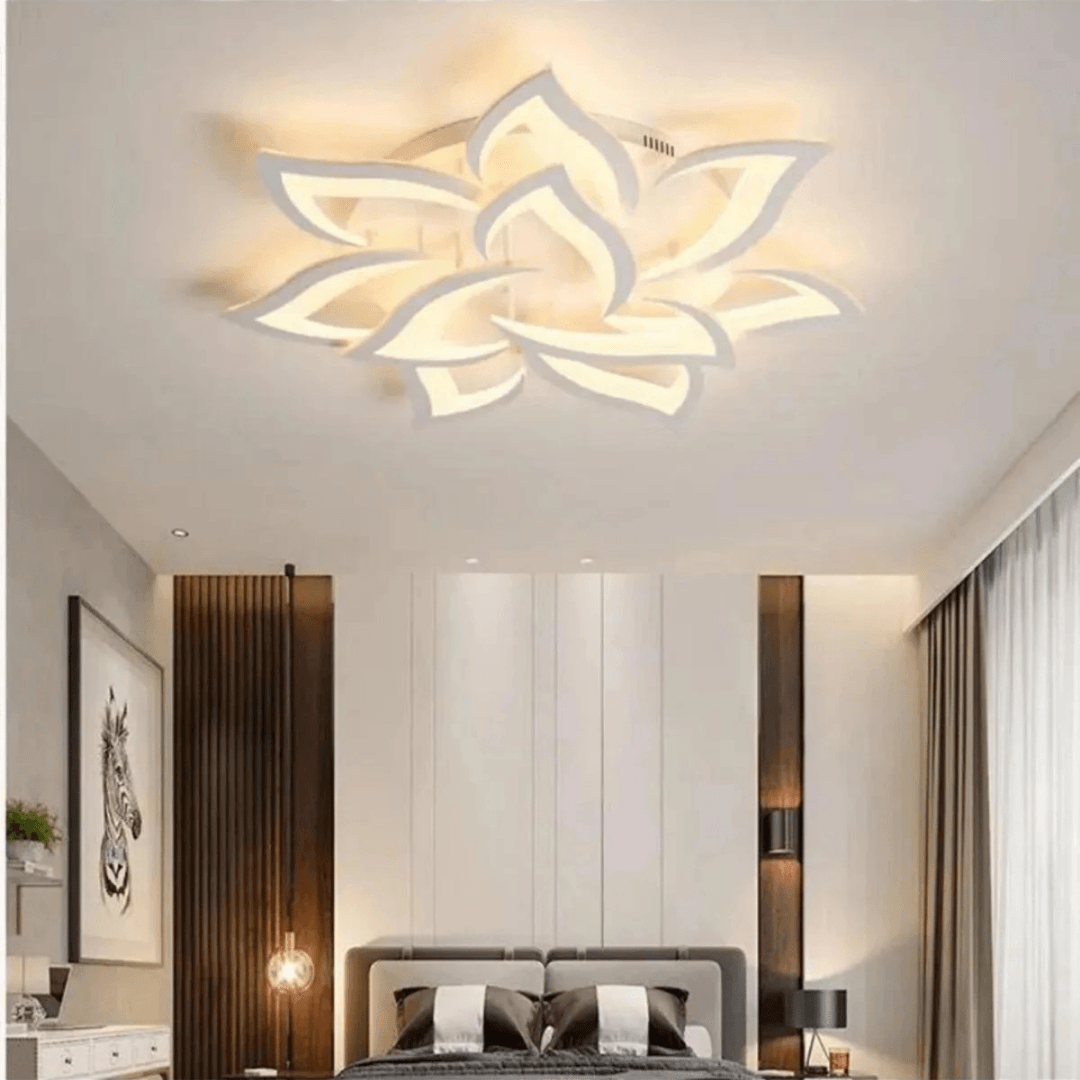 Lotus Beyaz Plafonyer Lüks Modern 10'lu Günışığı Ledli Avize