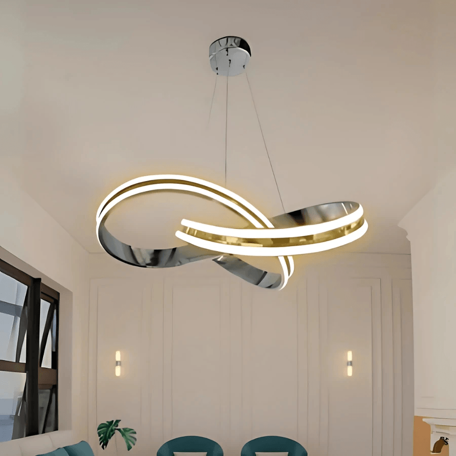 Astera Krom Kaplama 3 Renk Ledli Modern Özel Tasarım Sarkıt Ledli Avize Led Avize