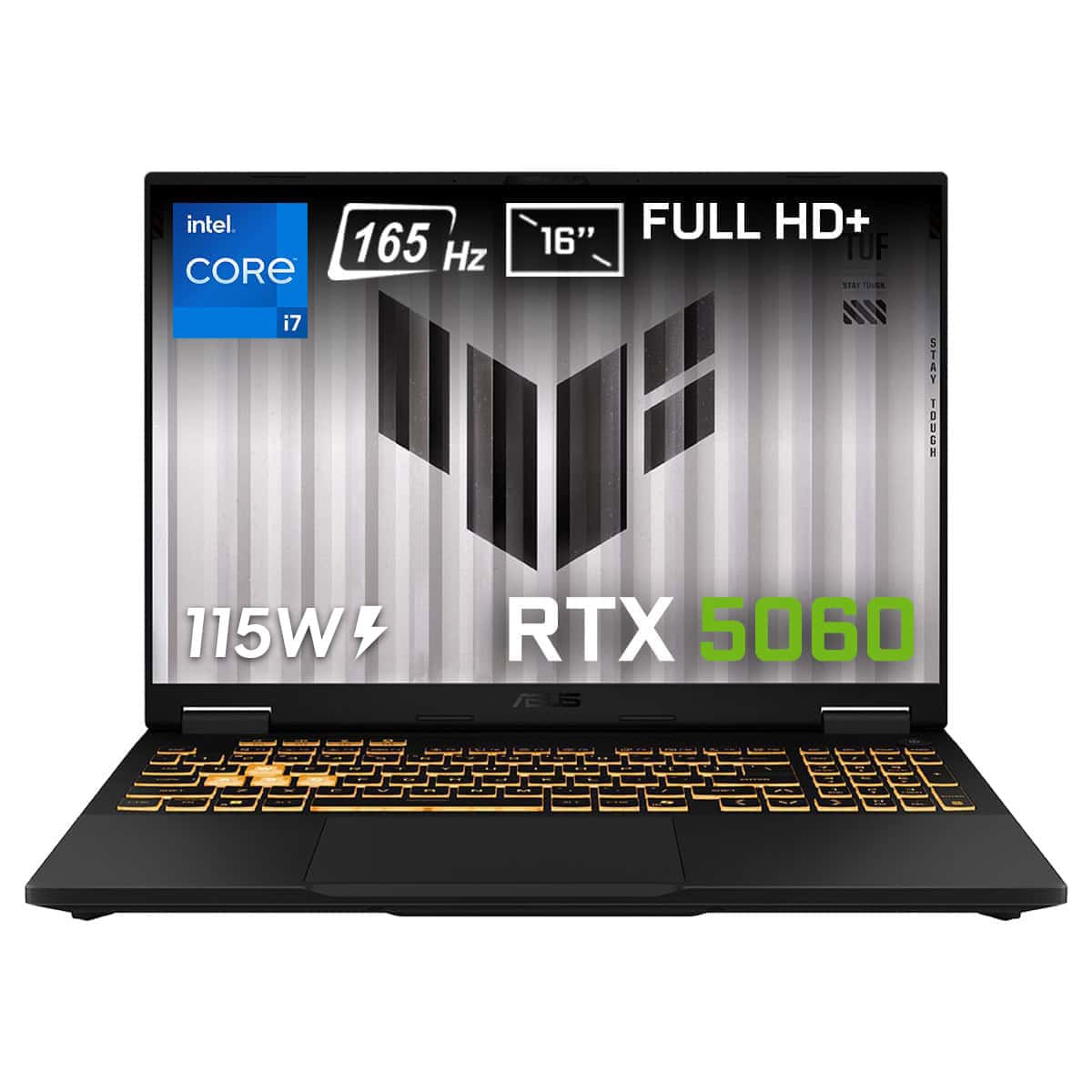ASUS TUF Gaming F16 FX608JMR i7-14650HX 8-GBDDR5 256 GB SSD  RTX5060 8GB-GDDR7-115W)-GDDR7-115W) 16″ WUXGA 165Hz IPS FreeDos FX608JMRAT1 cover pic
