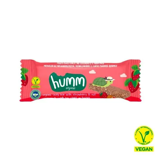 HUMM Organik Çilekli Fındıklı Yulaf Bar 27 gr