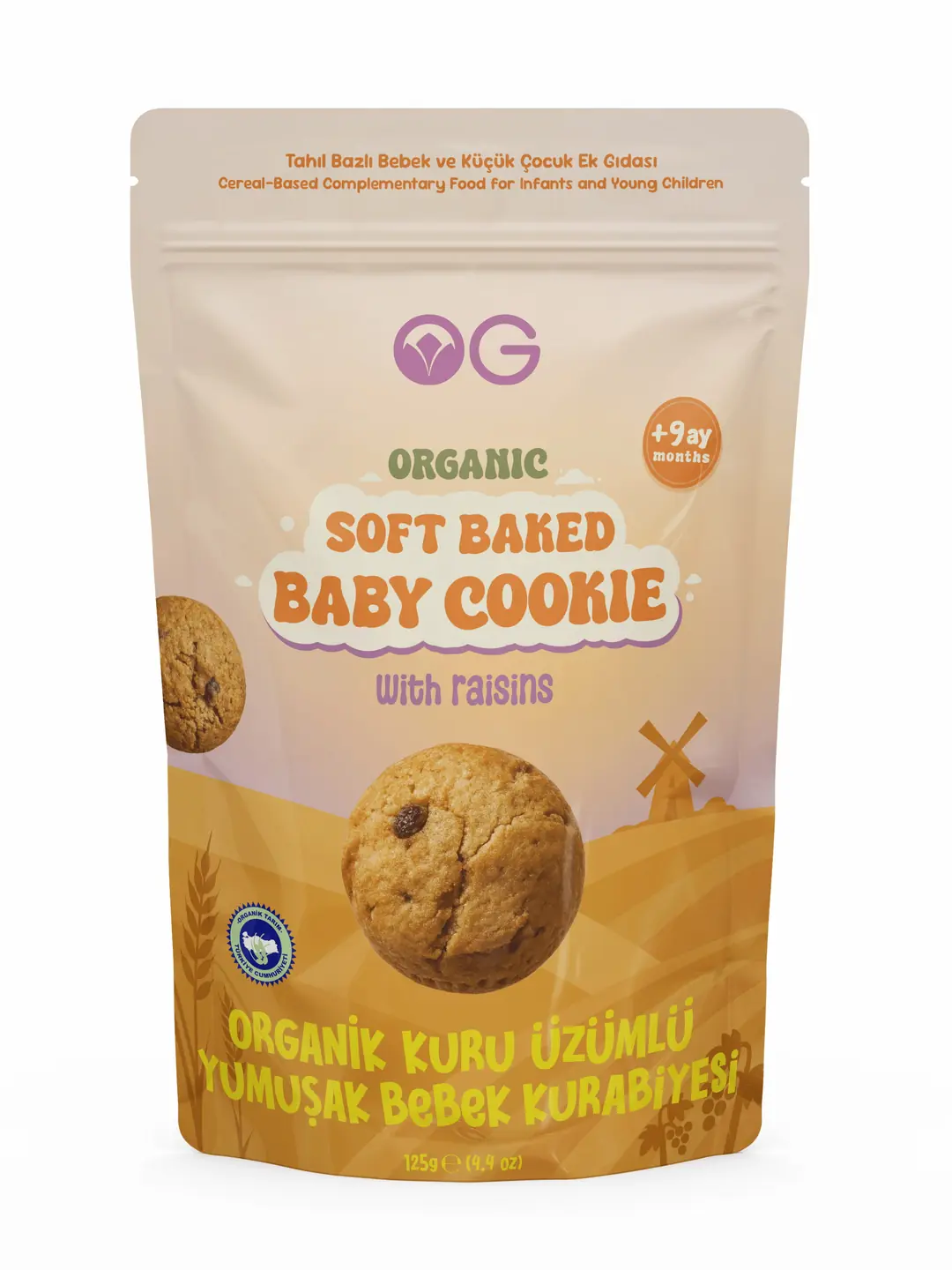Og Organik Yumuşak Bebek Kurabiyesi 125 GR