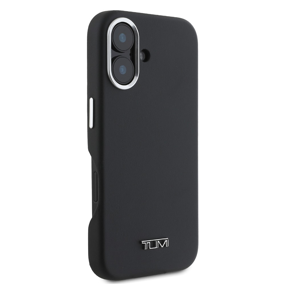 Apple iPhone 16 Kılıf TUMI Orjinal Lisanslı M-safe Şarj Özellikli Metal Yazı Logolu PU Deri Kapak