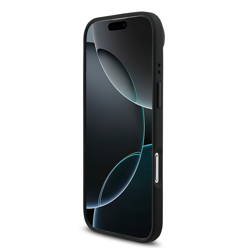 Apple iPhone 17 Air Kılıf BMW Orjinal Lisanslı M-safe Şarj Özellikli M Logolu Üç Şeritli Delikli Deri Kapak