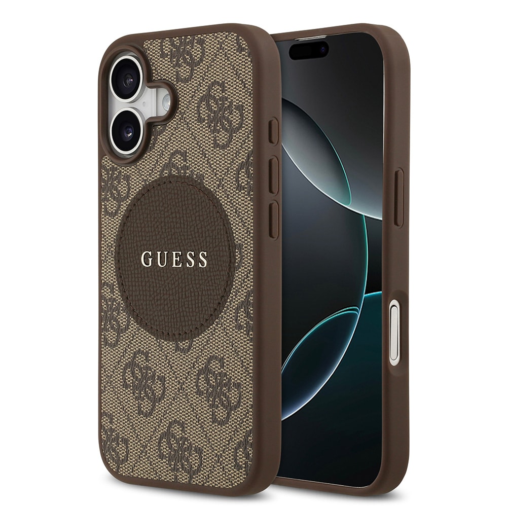 Apple iPhone 17 Kılıf Guess Orjinal Lisanslı M-safe Şarj Özellikli Yazı Logolu Circle Classic Kapak image