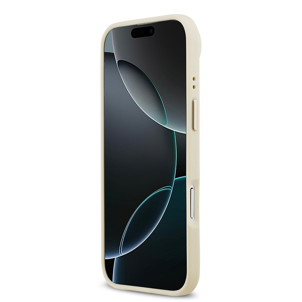 Apple iPhone 17 Air Kılıf Guess Orjinal Lisanslı M-safe Şarj Özellikli Grained Yazı ve Taşlı 4G Logolu Kapak