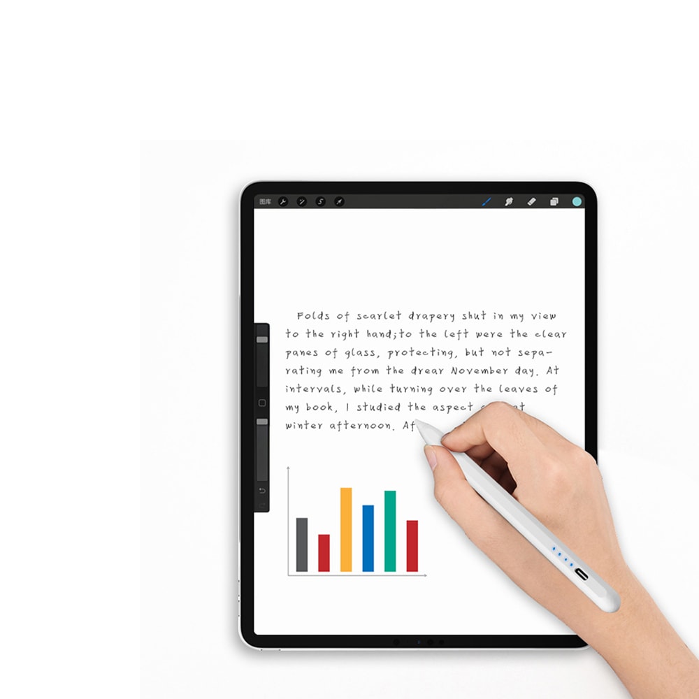 Wiwu Pencil E A02 Avuç İçi Reddi (Palm Rejection) ve Eğim Hassasiyeti Özellikli Dokunmatik Kalem