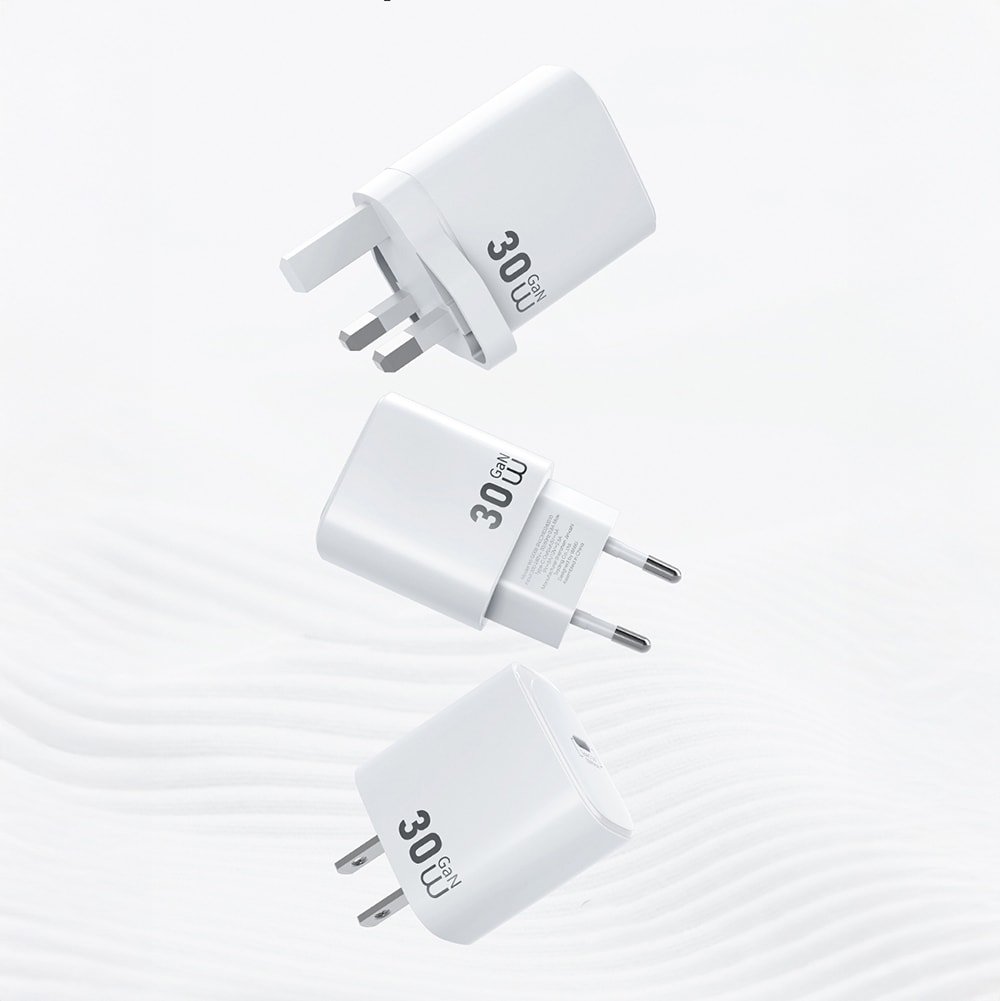 Wiwu Wi-G008 Essen Serisi GaN Tech PD Hızlı Şarj Başlığı Type-C to Type-C PD 30W Kablolu Şarj Seti