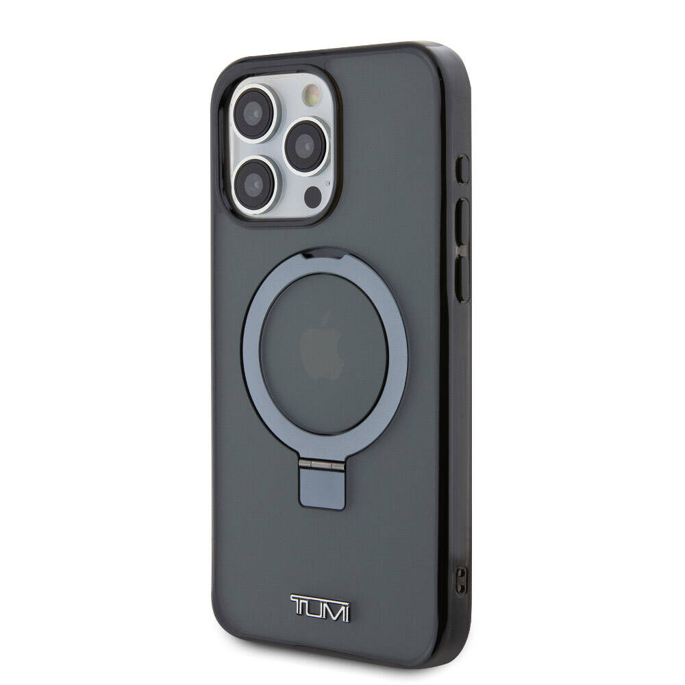 Apple iPhone 15 Pro Max Kılıf TUMI Orjinal Lisanslı M-safe Şarj Özellikli PC TPU Metal Logolu Ring Standlı Kapak