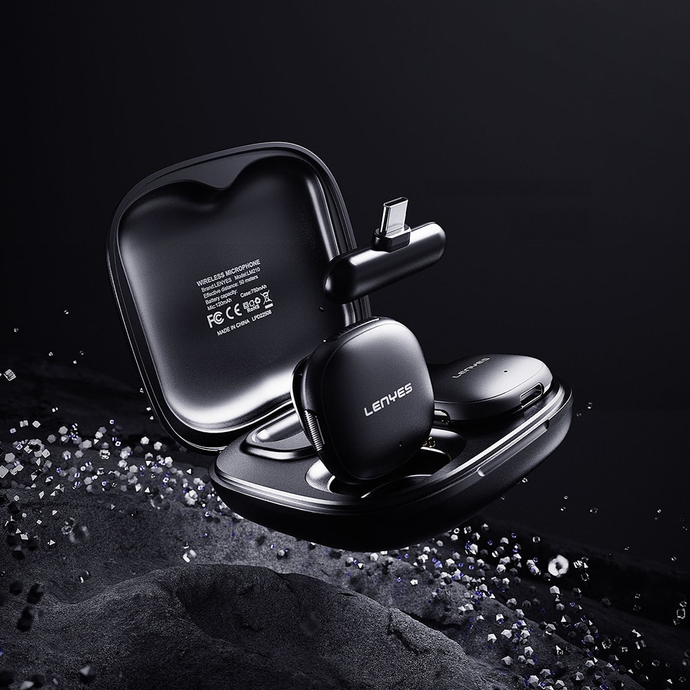 Lenyes LM210 Type-C Portlu Yapay Zeka Gürültü Önleyici Özellikli Kablosuz Yaka Mikrofonu