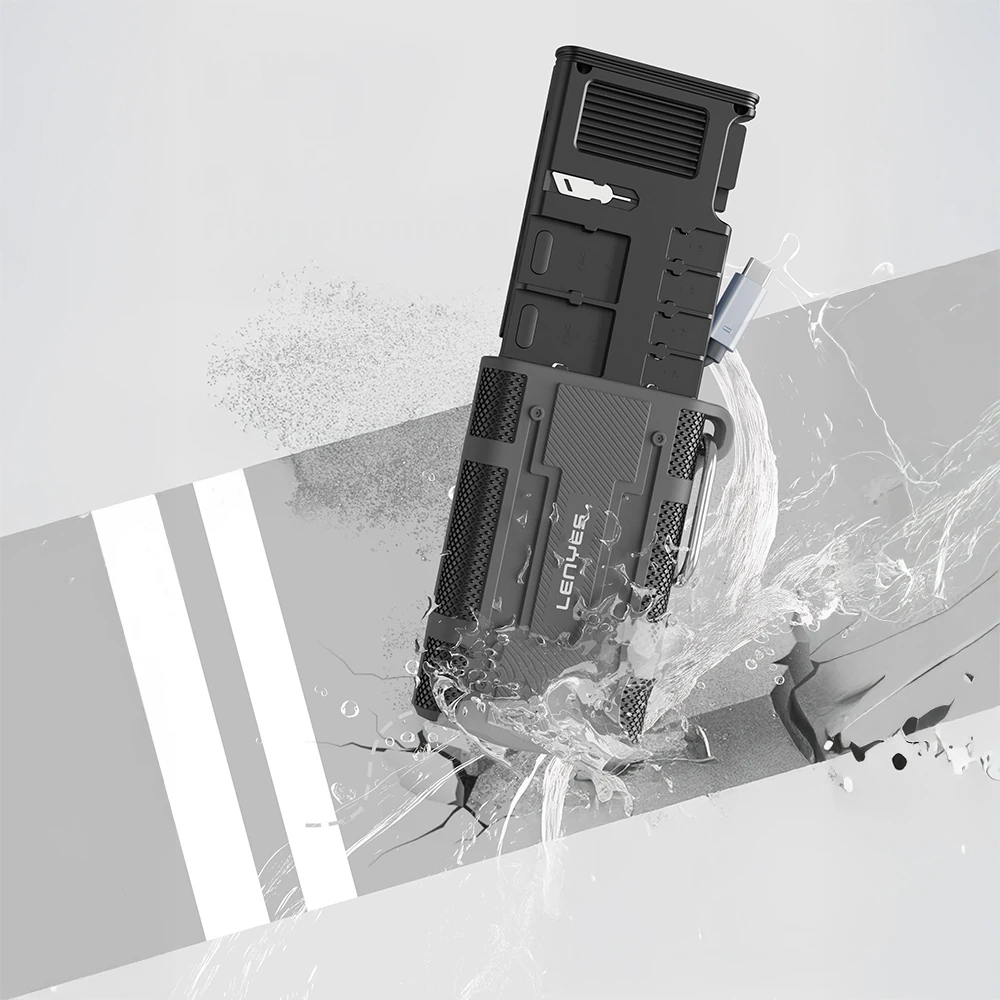 Lenyes LCR02 Type-C Kablolu Su Geçirmez Çoklu Kart Depolama ve Okuyucu Kutusu 10 Gbps