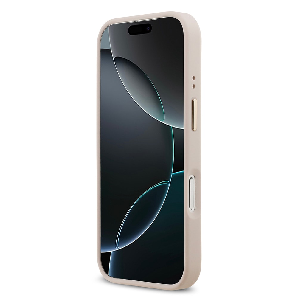 Apple iPhone 17 Pro Kılıf Guess Orjinal Lisanslı M-safe Şarj Özellikli Sıcak Baskılı Yazı Logolu PU Deri Peony Kapak