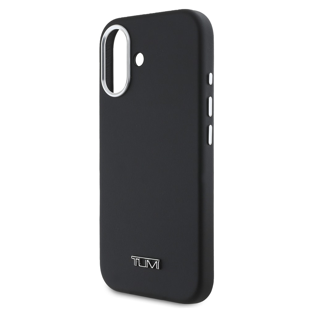 Apple iPhone 16 Kılıf TUMI Orjinal Lisanslı M-safe Şarj Özellikli Metal Yazı Logolu PU Deri Kapak