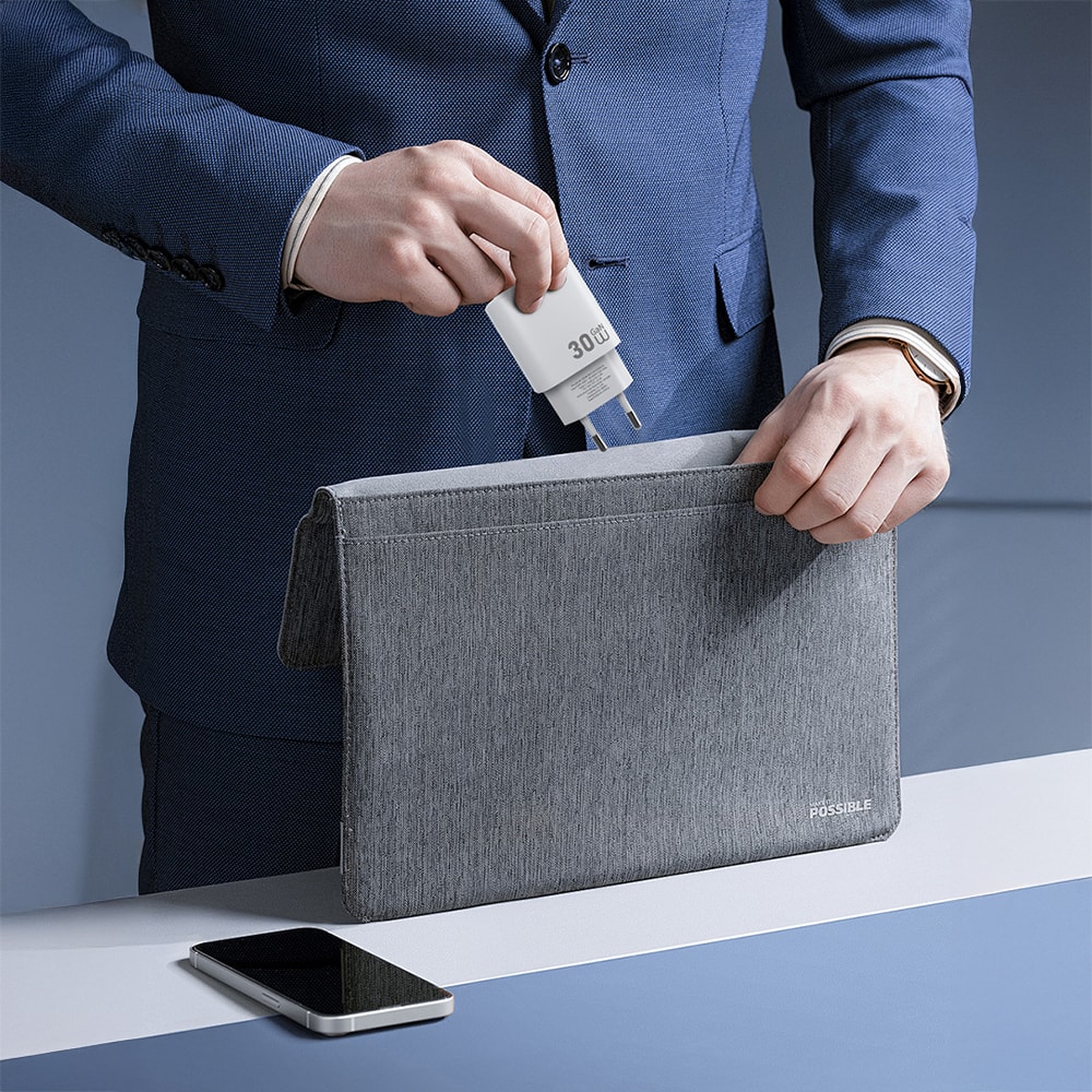 Wiwu Wi-G008 Essen Serisi GaN Tech PD Hızlı Şarj Başlığı Type-C to Type-C PD 30W Kablolu Şarj Seti