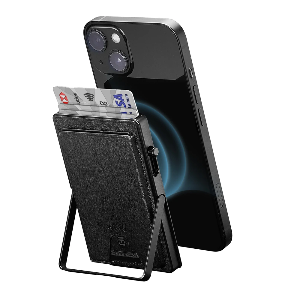 Wiwu MW-006 Tasarımlı 6 Hazneli PU Magnetik Standlı Kartlık