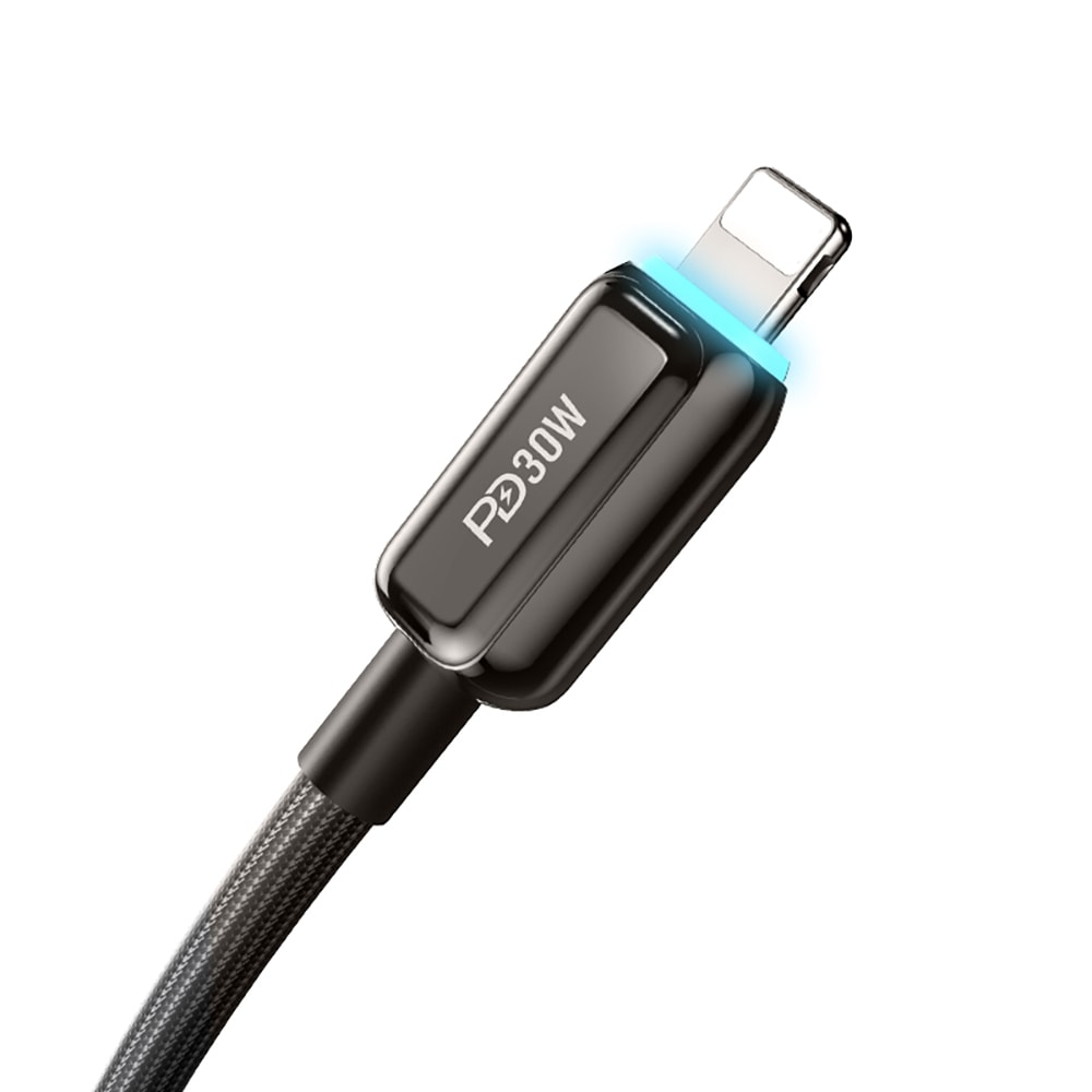 Recci RS42CL Lamp Display Serisi Type-C to Lightning PD 30W Hızlı Şarj Özellikli Data ve Şarj Kablosu 1.5M