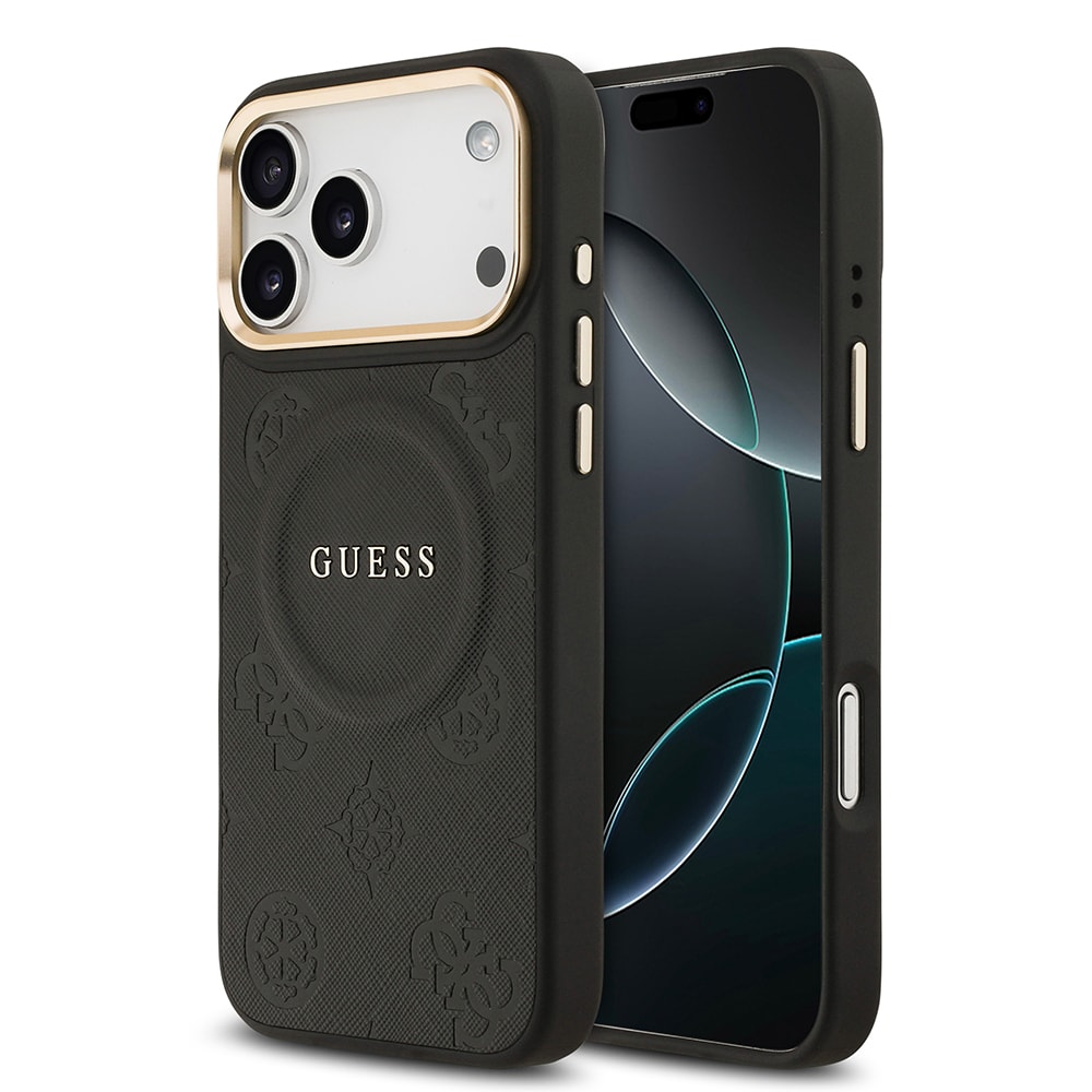 Apple iPhone 17 Pro Max Kılıf Guess Orjinal Lisanslı M-safe Şarj Özellikli Sıcak Baskılı Yazı Logolu PU Deri Peony Kapak main variant image