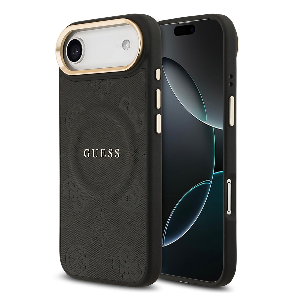 Apple iPhone 17 Air Kılıf Guess Orjinal Lisanslı M-safe Şarj Özellikli Sıcak Baskılı Yazı Logolu PU Deri Peony Kapak main variant image