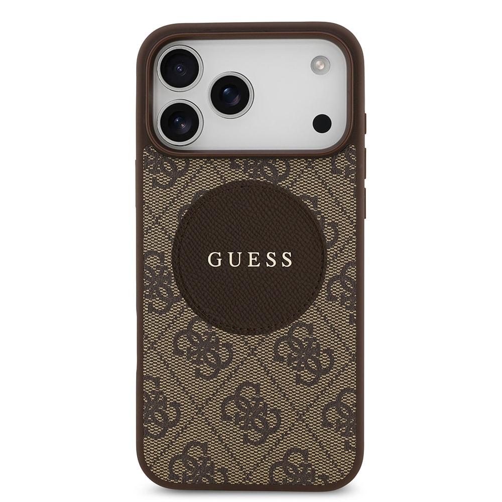 Apple iPhone 17 Pro Max Kılıf Guess Orjinal Lisanslı M-safe Şarj Özellikli Yazı Logolu Circle Classic Kapak