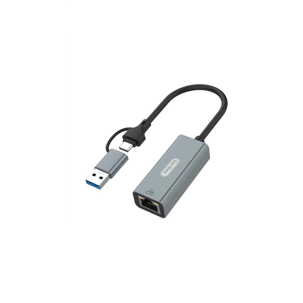 Go Des GD-6871 RJ45 Type-C ve USB-A Ethernet Dönüştürücü Kablo 100Mbps image