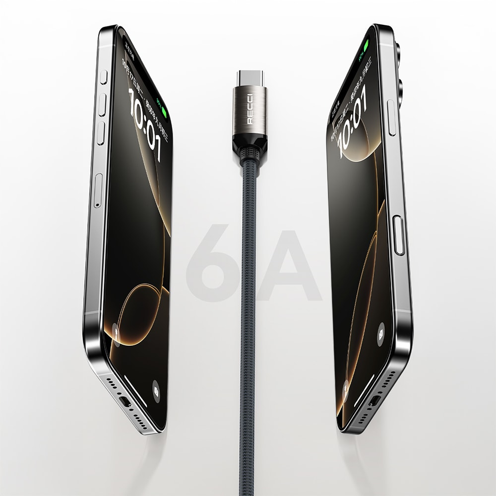 Recci RS35C USB-A to Type-C Örgü Tasarımlı Hızlı Şarj Özellikli Data ve Şarj Kablosu 1M