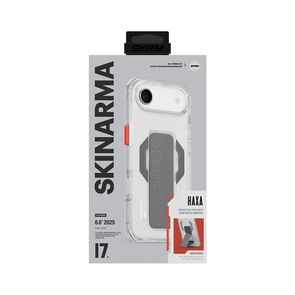 Apple iPhone 17 Air Kılıf M-Safe Şarj Özellikli Airbag Tasarımlı Standlı Skinarma Haxa Kapak