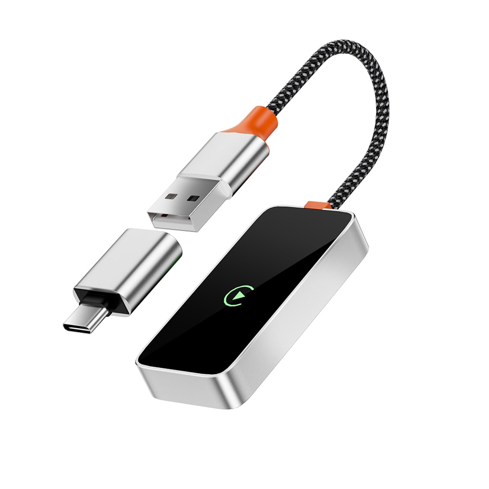Wiwu Wi-CP002 CarPlay Dijital LED Göstergeli Kablosuz Ses Alıcı USB Girişli Bluetooth Adaptör image