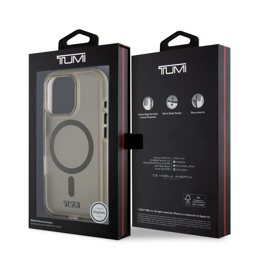 Apple iPhone 16 Pro Max Kılıf TUMI Orjinal Lisanslı M-safe Şarj Özellikli Airbagli Buzlu Transparan Kapak