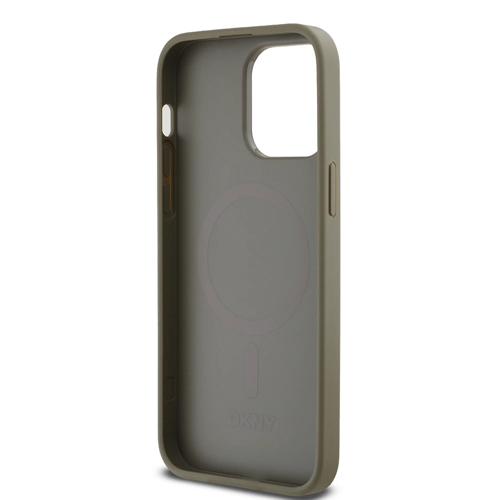 iPhone 14 Pro Max Kılıf DKNY Orjinal Lisanslı M-safe Şarj Özellikli 3D Yazılı Grid Pattern Kapak