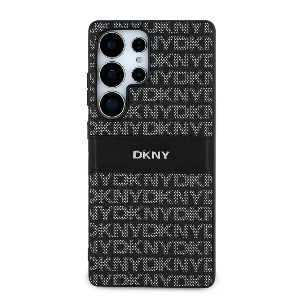 Galaxy S25 Ultra Kılıf DKNY Orjinal Lisanslı Kartlıklı 3D Yazılı Repeat Texture Pattern Kapak image