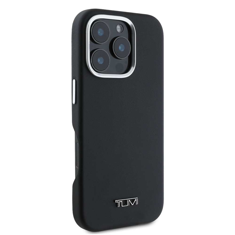 Apple iPhone 16 Pro Max Kılıf TUMI Orjinal Lisanslı M-safe Şarj Özellikli Metal Yazı Logolu PU Deri Kapak