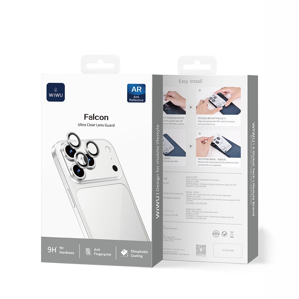 Apple iPhone 17 Pro Max Wiwu LG-005 Falcon Anti Reflective Çizilmeye Karşı Dayanıklı Kamera Lens Koruyucu