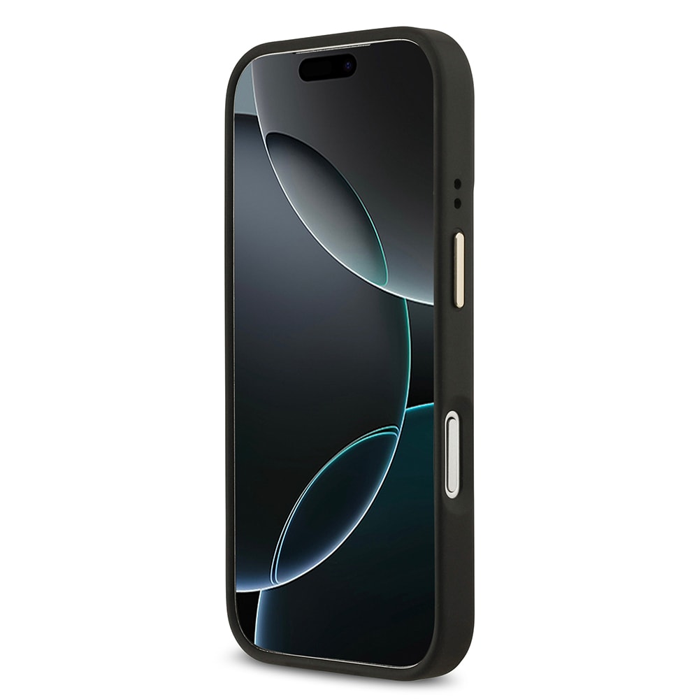 Apple iPhone 17 Pro Kılıf Guess Orjinal Lisanslı M-safe Şarj Özellikli 4G Desenli PU Metal Plaka Klasik Logolu Kapak