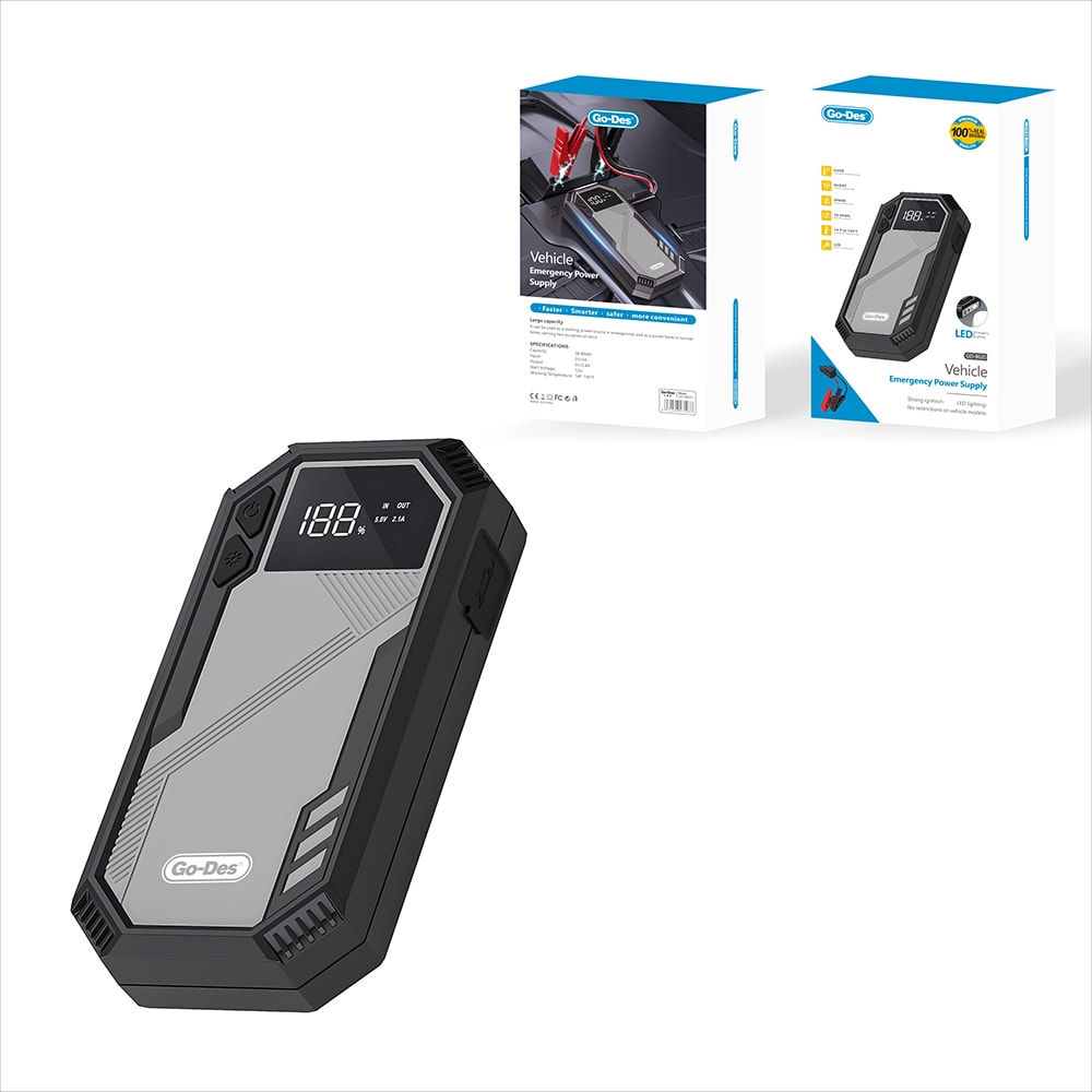 Go Des GD-B635 LED Işıklı Araç Akü Acil Durum Takviye Güç Kaynağı 12V