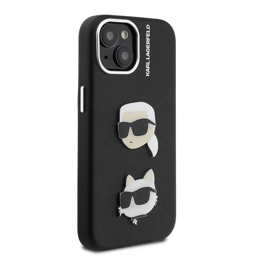 Apple iPhone 15 Kılıf Karl Lagerfeld Orjinal Lisanslı K&C Heads Pin Kapak