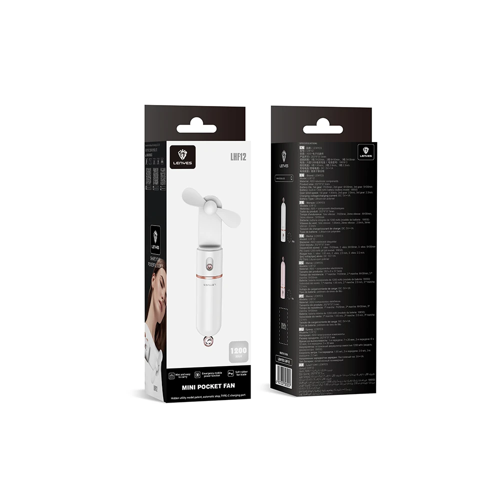 Lenyes LHF12 Powerbank Özellikli 3 Kademeli Portatif Soğutucu El Fanı