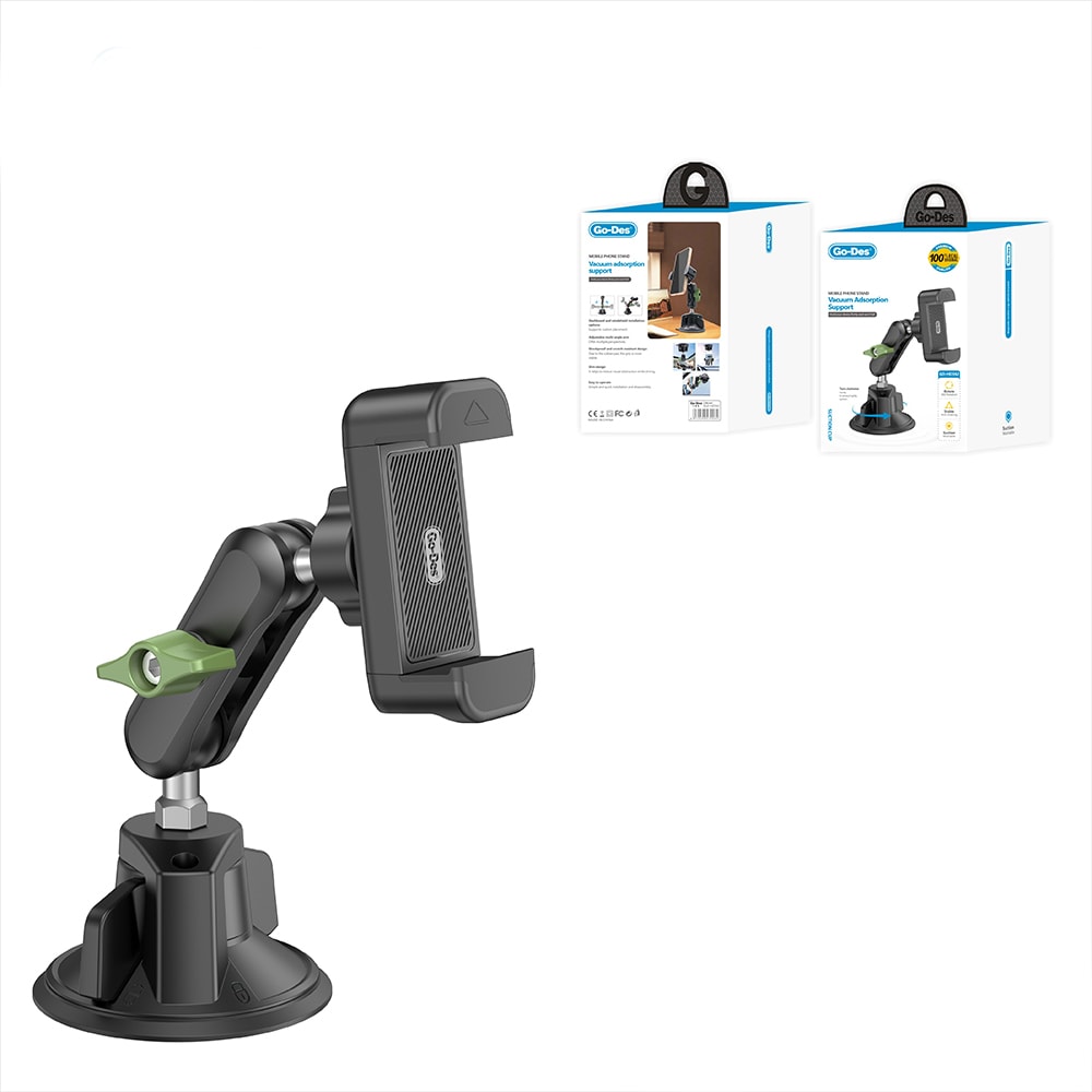 Go Des GD-HD362 360 Derece Dönebilen Vakumlu Tasarım Araç İçi Telefon Tutucu