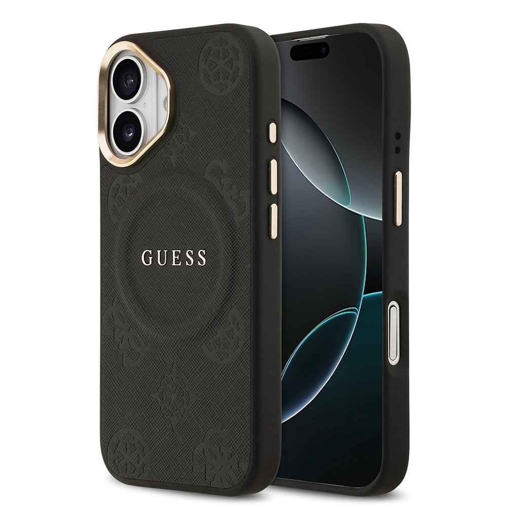 Apple iPhone 17 Kılıf Guess Orjinal Lisanslı M-safe Şarj Özellikli Sıcak Baskılı Yazı Logolu PU Deri Peony Kapak main variant image