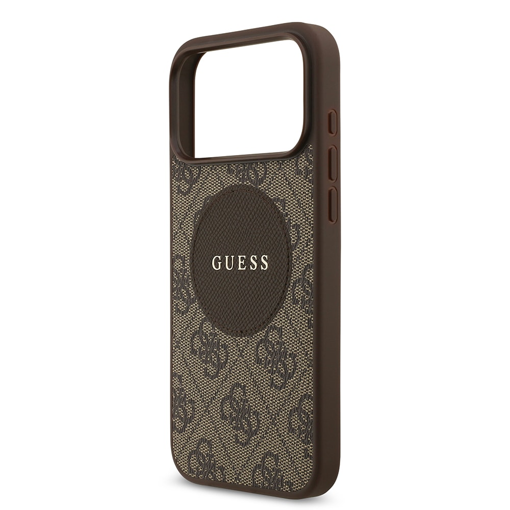 Apple iPhone 17 Pro Max Kılıf Guess Orjinal Lisanslı M-safe Şarj Özellikli Yazı Logolu Circle Classic Kapak