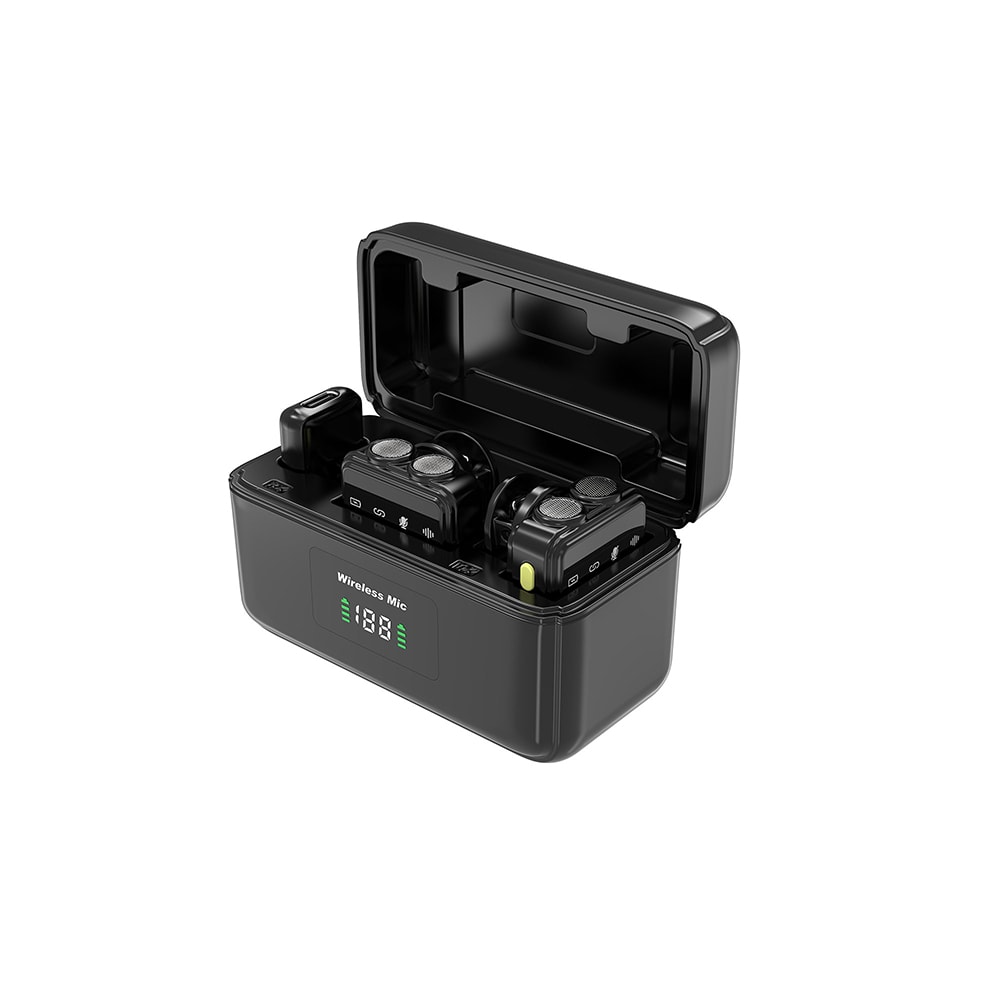 Wiwu Wi-WM005 2in1 Type-C ve Lightning Portlu ANC Özellikli Kablosuz Yaka Mikrofonu image