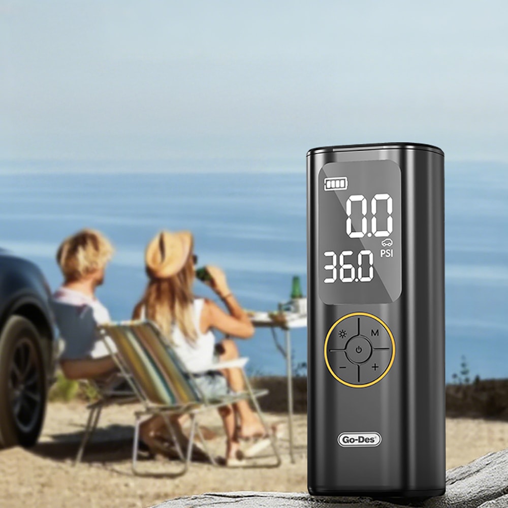Go Des GD-B638 LED Işıklı Araç Hava Kompresörü ve Powerbank 12V
