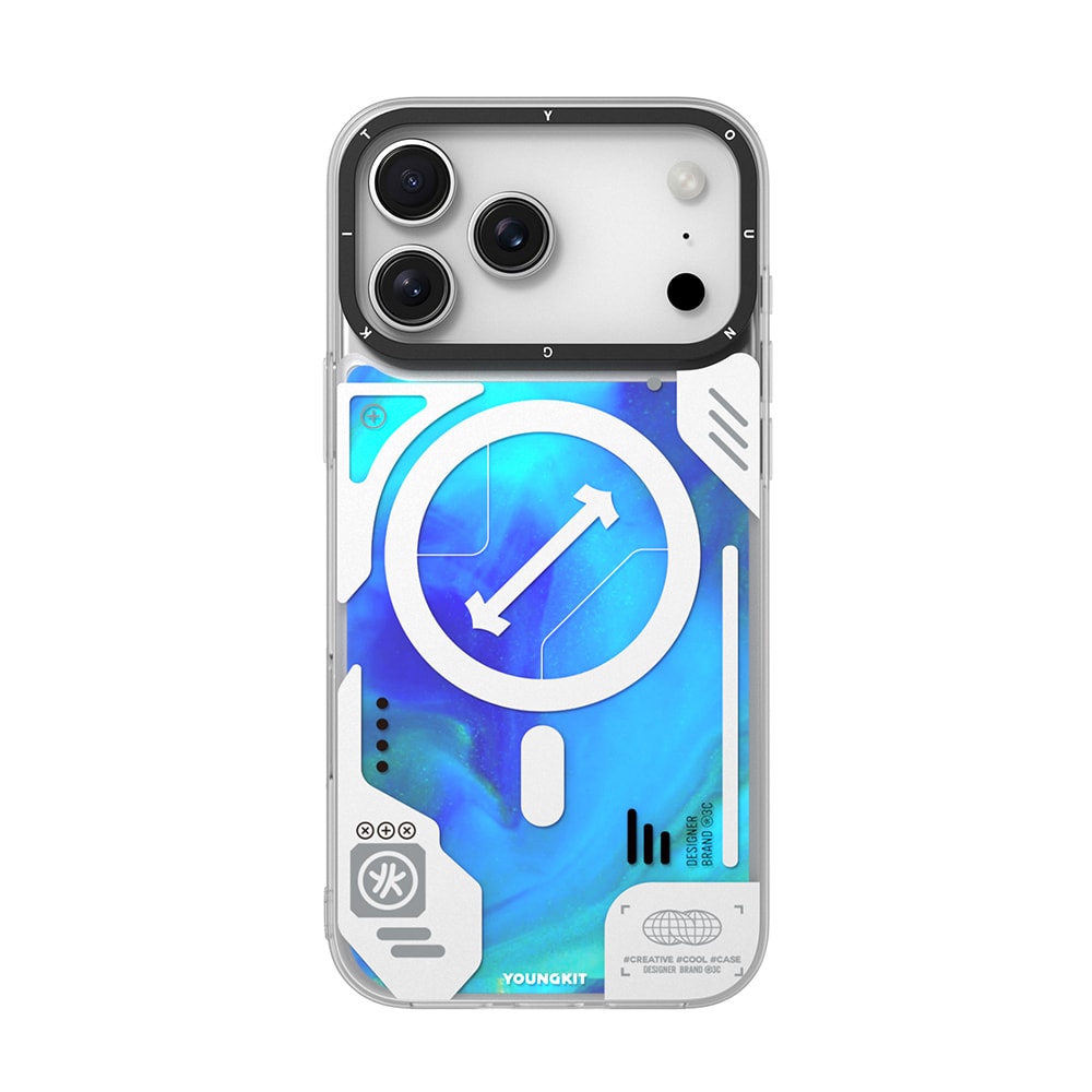 Apple iPhone 17 Pro Kılıf M-safe Şarj Özellikli Parlak Kumlu Sıvılı Tasarımlı Galaxy Fantasy Serisi Kapak image