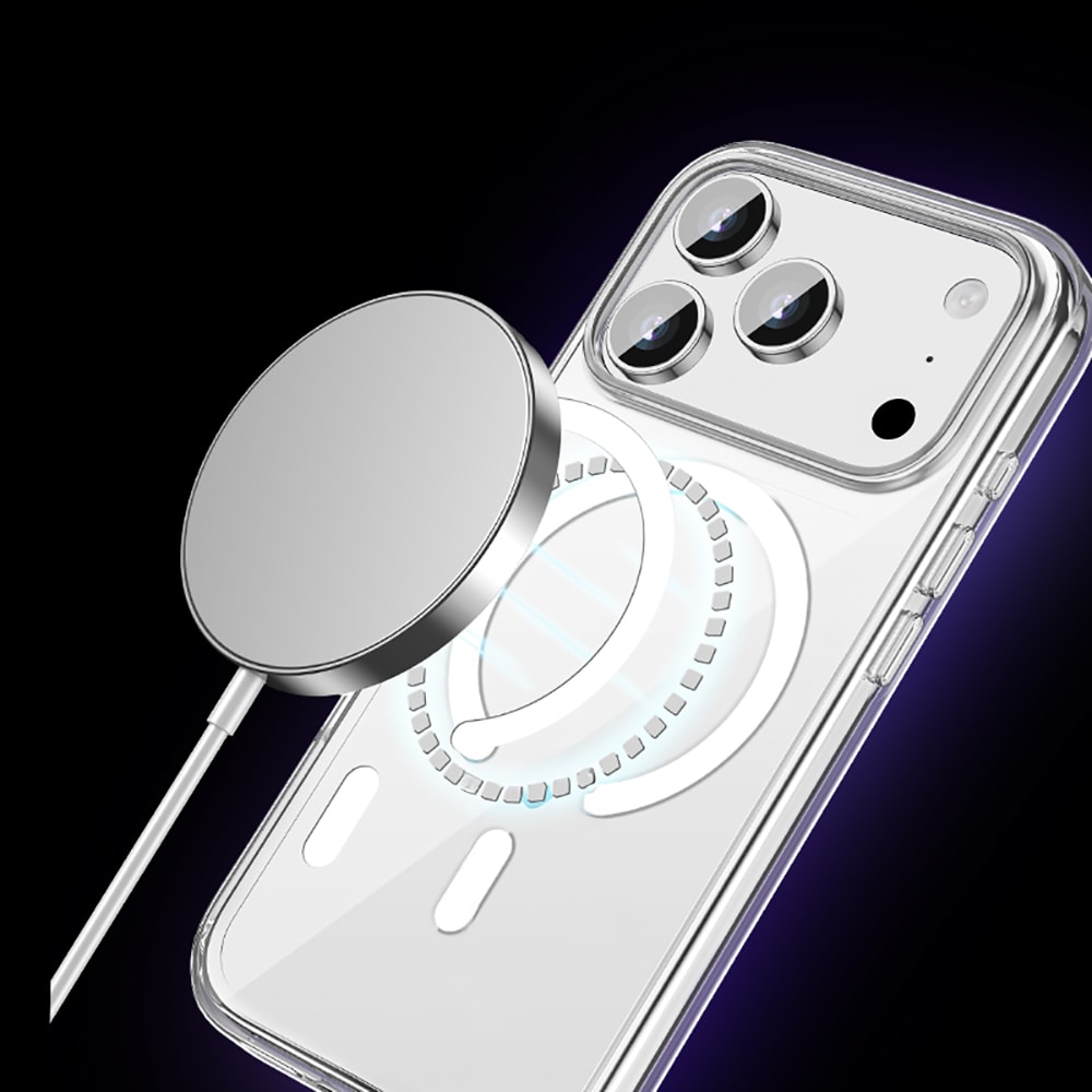 Apple iPhone 17 Pro Max Kılıf M-safe Şarj Özellikli Transparan Sert PC Wlons Pita Kapak