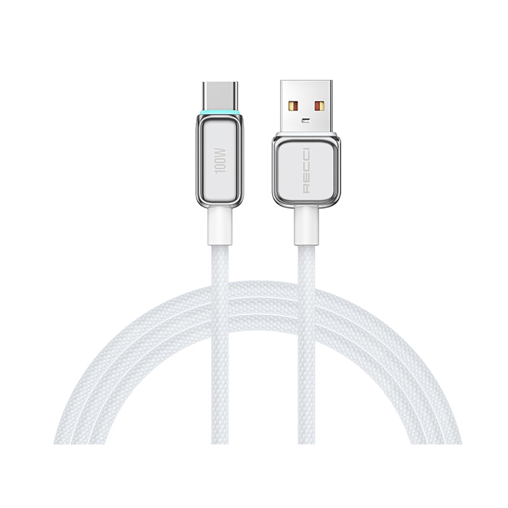 Recci RS42C Lamp Display Serisi USB-A to Type-C 100W Hızlı Şarj Özellikli Data ve Şarj Kablosu 1.5M image