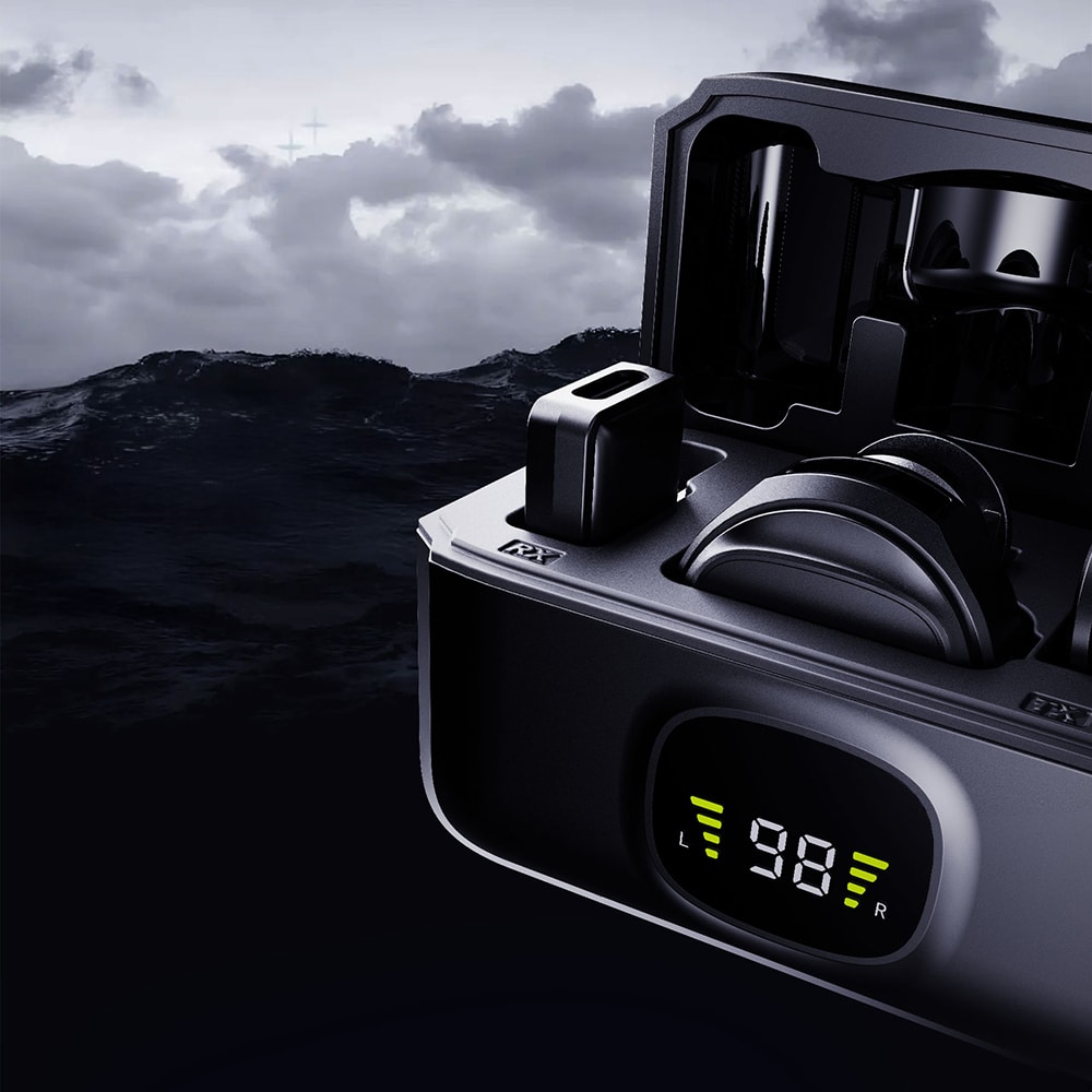 Lenyes LM204-L Type-C Şarj Portlu Akıllı Gürültü Engelleyicili Lightning Bağlantılı Kablosuz Yaka Mikrofonu