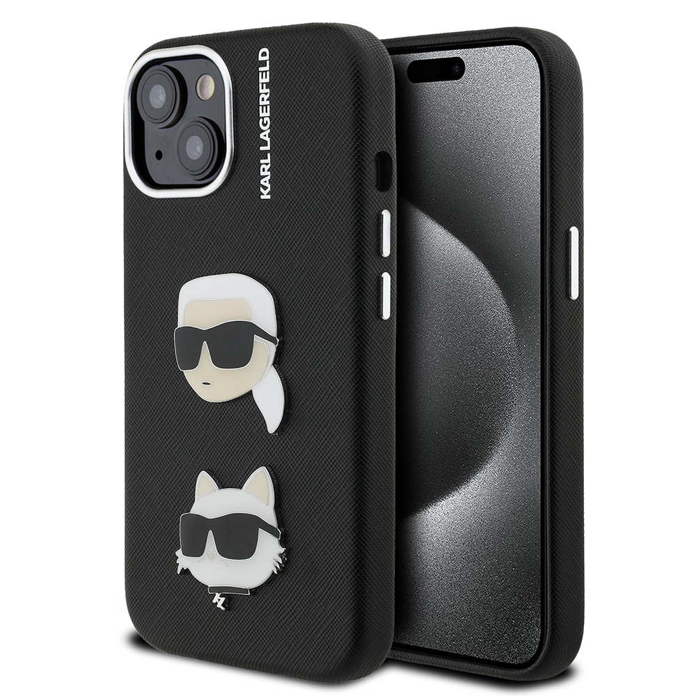 Apple iPhone 14 Kılıf Karl Lagerfeld Orjinal Lisanslı K&C Heads Pin Kapak image