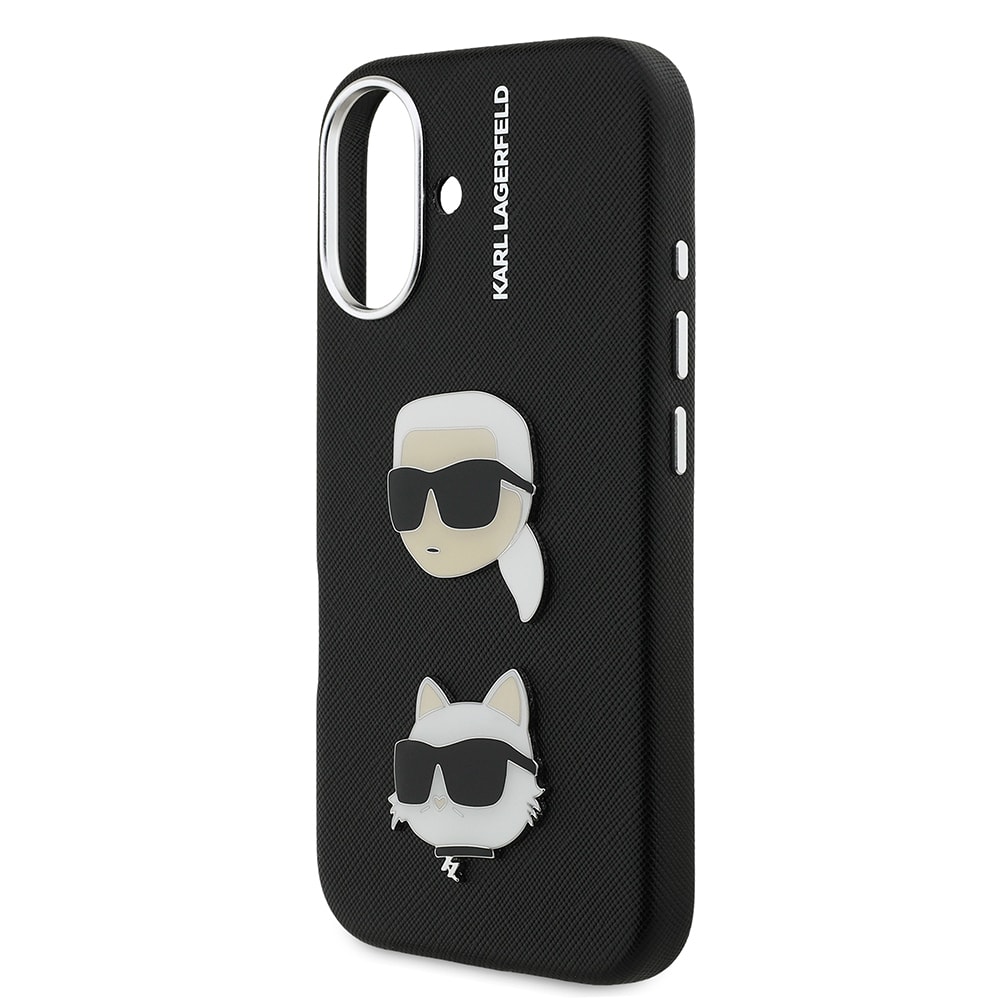 Apple iPhone 16 Kılıf Karl Lagerfeld Orjinal Lisanslı K&C Heads Pin Kapak