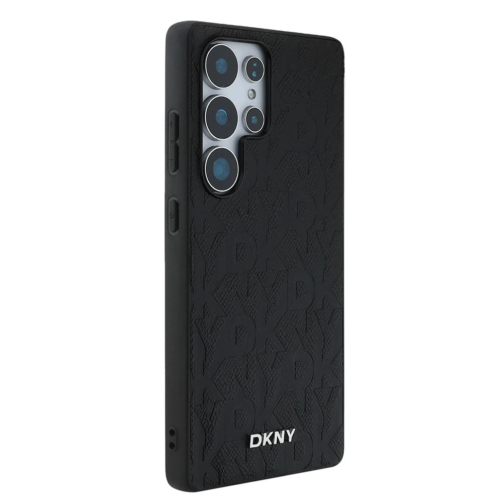 Galaxy S25 Ultra Kılıf DKNY Orjinal Lisanslı Magnetik PU Deri Grid Pattern Kapak