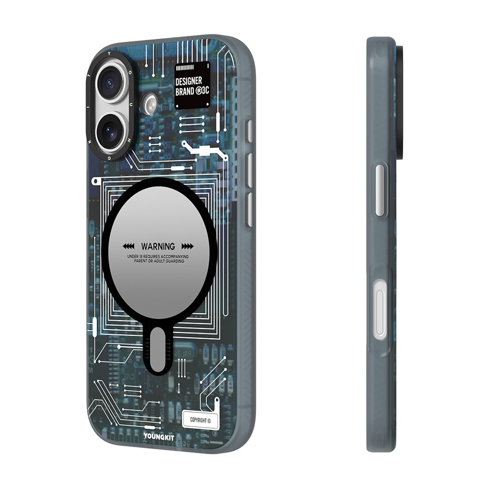 Apple iPhone 17 Kılıf M-safe Şarj Özellikli Kamera Denetim Butonlu Youngkit Technology Serisi Kapak