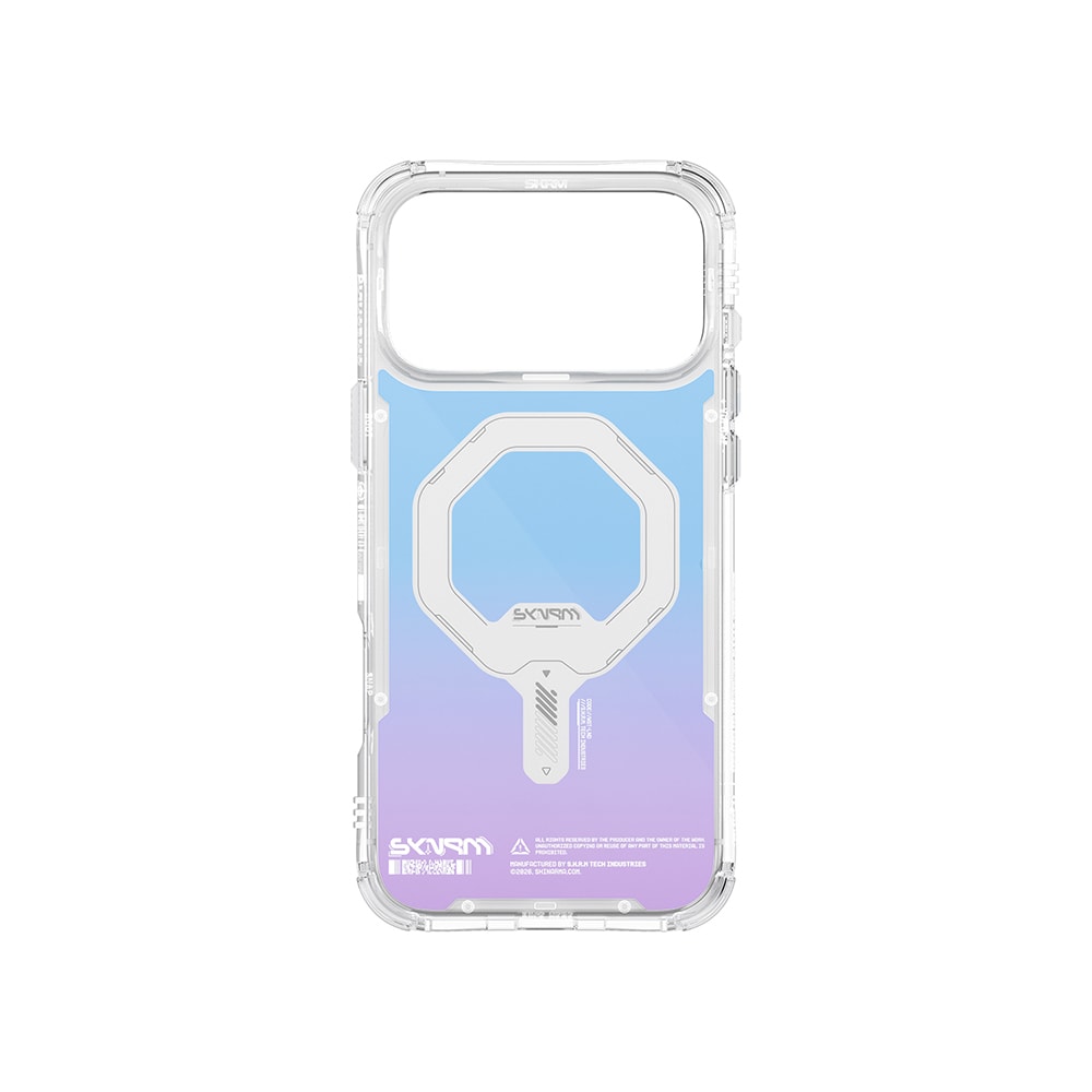 Apple iPhone 17 Pro Kılıf Skinarma M-Safe Şarj Özellikli IML Baskılı Holografik MYST Kapak