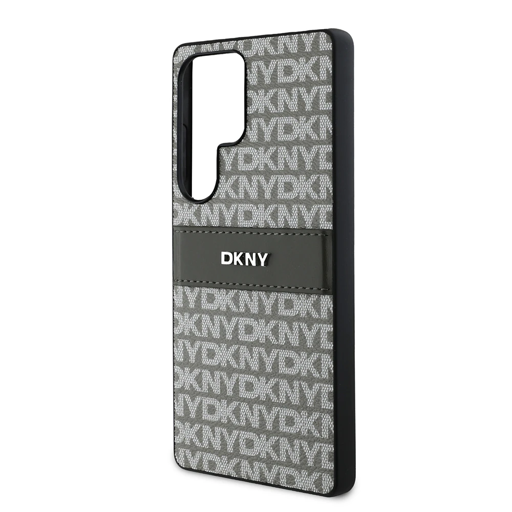 Galaxy S25 Ultra Kılıf DKNY Orjinal Lisanslı Kartlıklı 3D Yazılı Repeat Texture Pattern Kapak